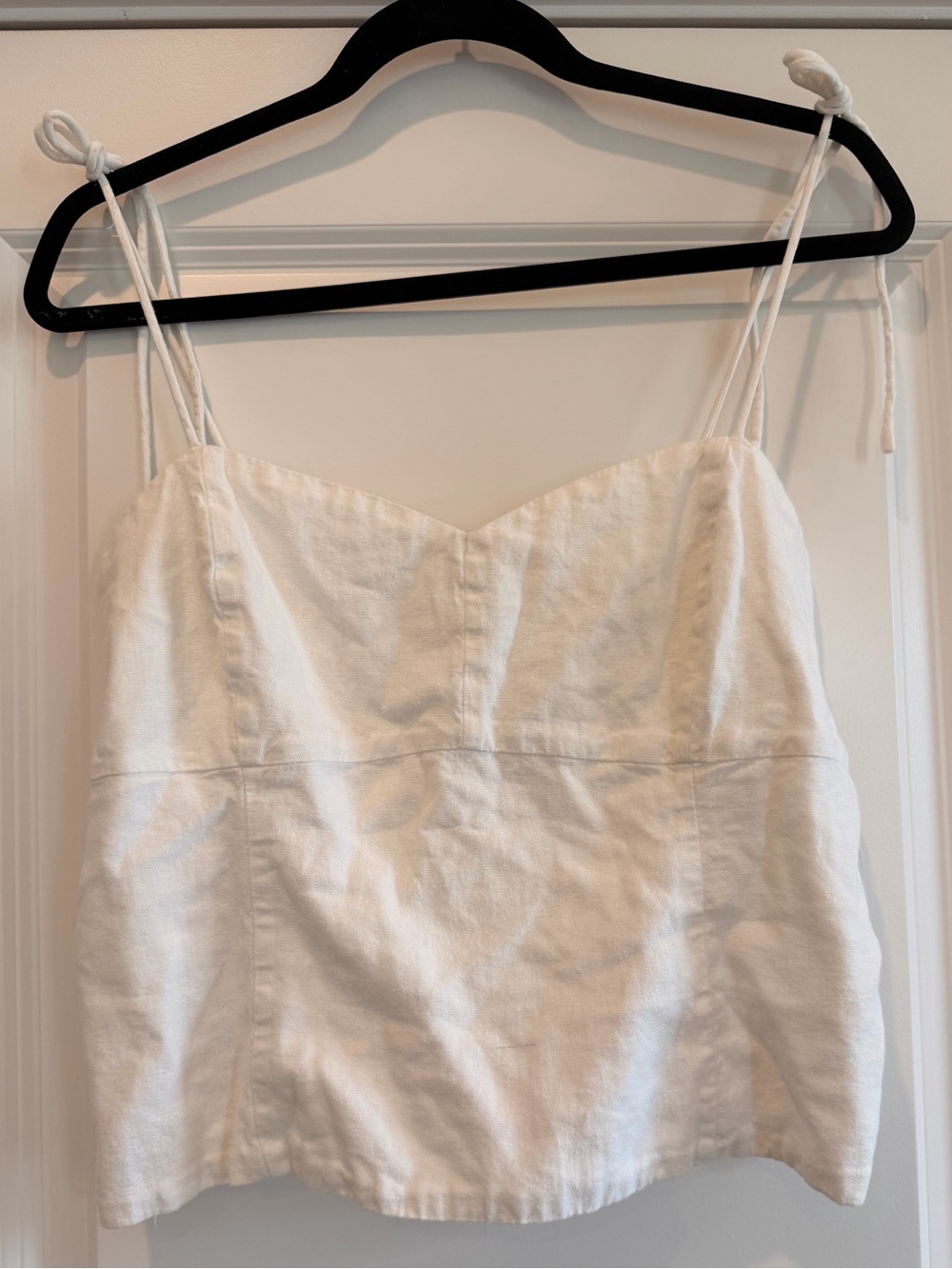 Old Navy White Tie-Shoulder Linen-Blend Cami